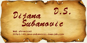 Dijana Subanović vizit kartica